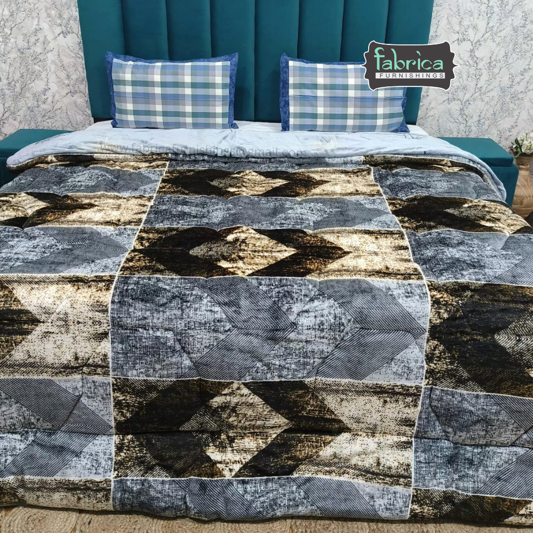 Mapple Luxurious Printed Double Bed Reversible Winter Quilt