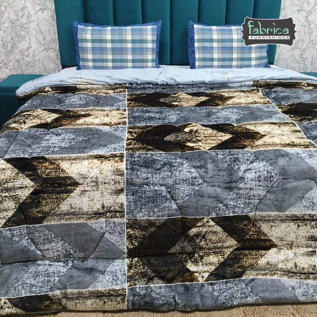 Mapple Luxurious Printed Double Bed Reversible Winter Quilt