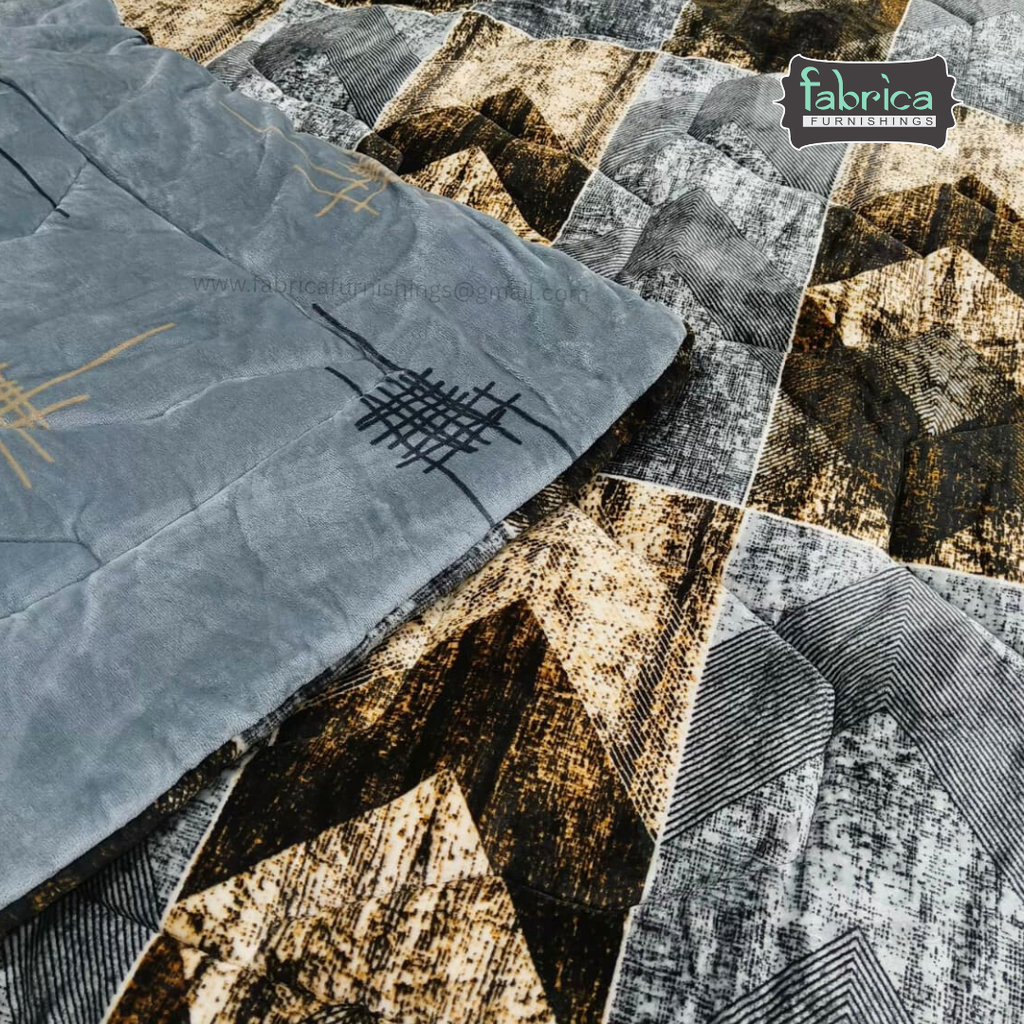 Mapple Luxurious Printed Double Bed Reversible Winter Quilt