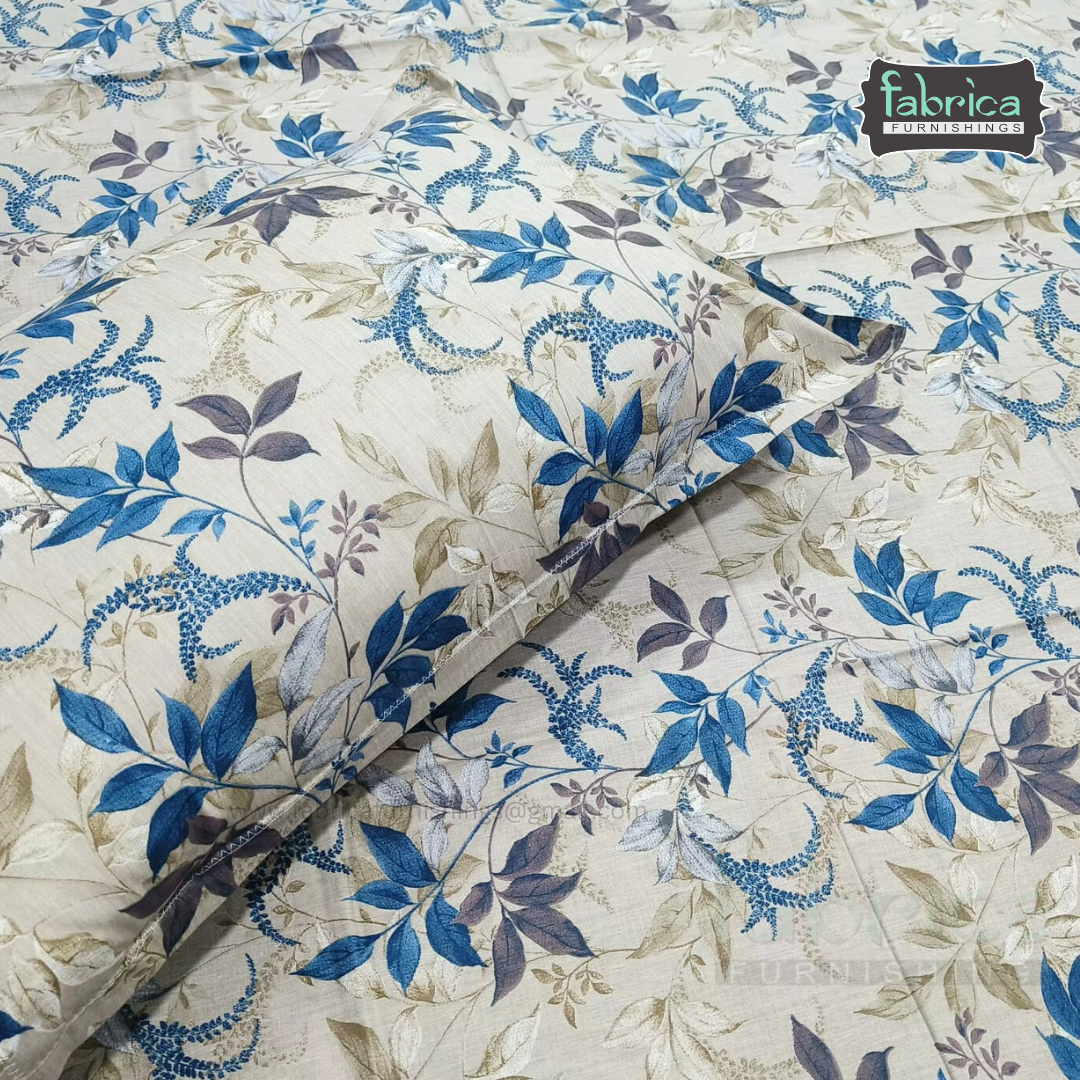 Calm Petals  Printed Pure Cotton Single Bed Sheet