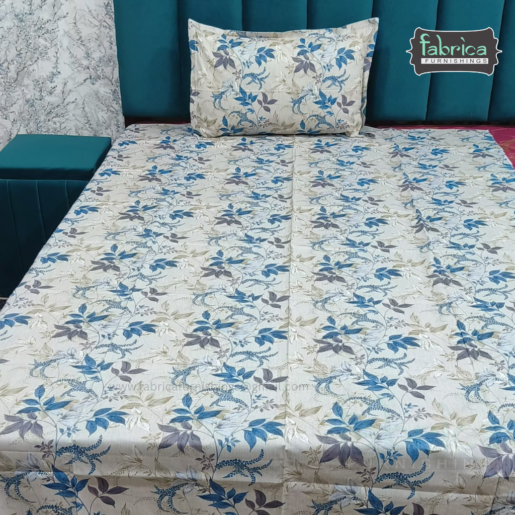 Calm Petals  Printed Pure Cotton Single Bed Sheet