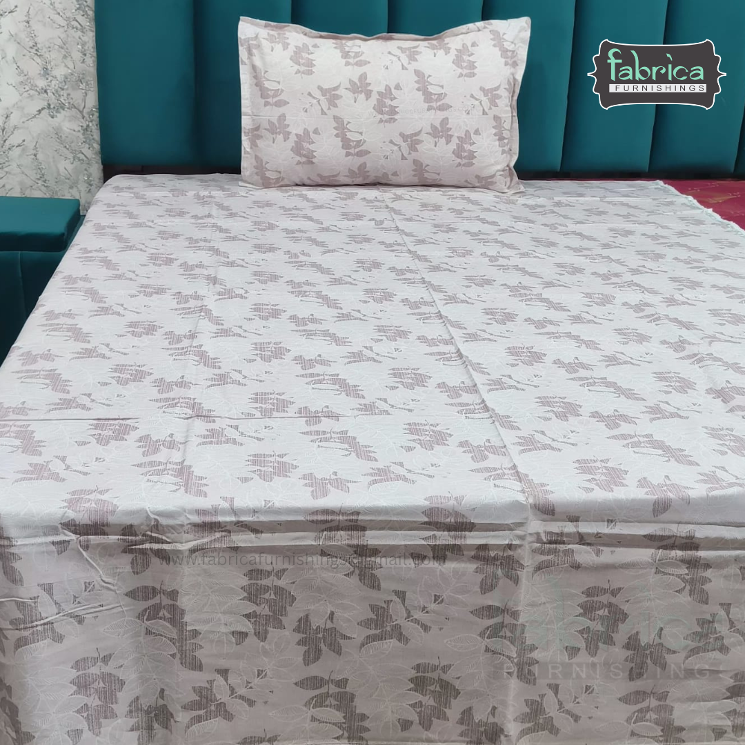 Calm Petals  Printed Pure Cotton Single Bed Sheet