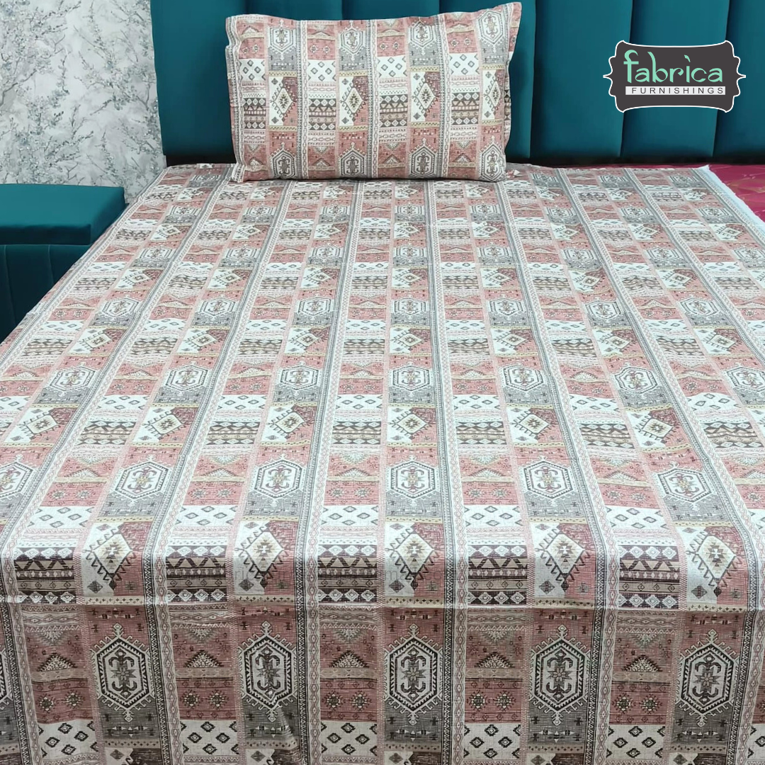 Calm Petals  Printed Pure Cotton Single Bed Sheet