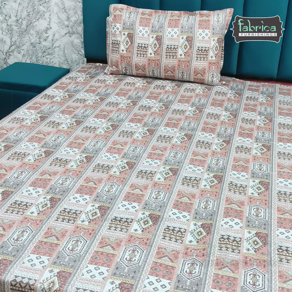 Calm Petals  Printed Pure Cotton Single Bed Sheet