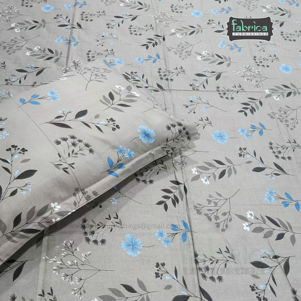 Floral Bliss King Size Pure Cotton Printed Bedsheet Set