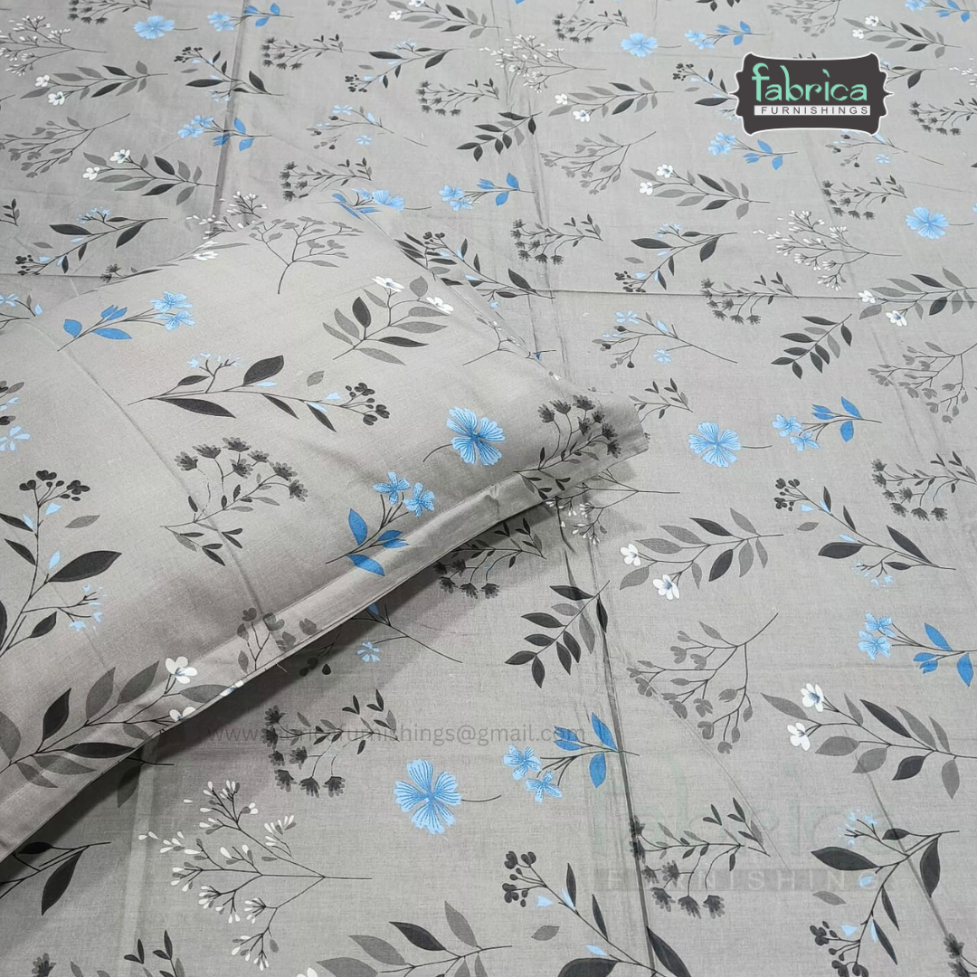 Floral Bliss King Size Pure Cotton Printed Bedsheet Set
