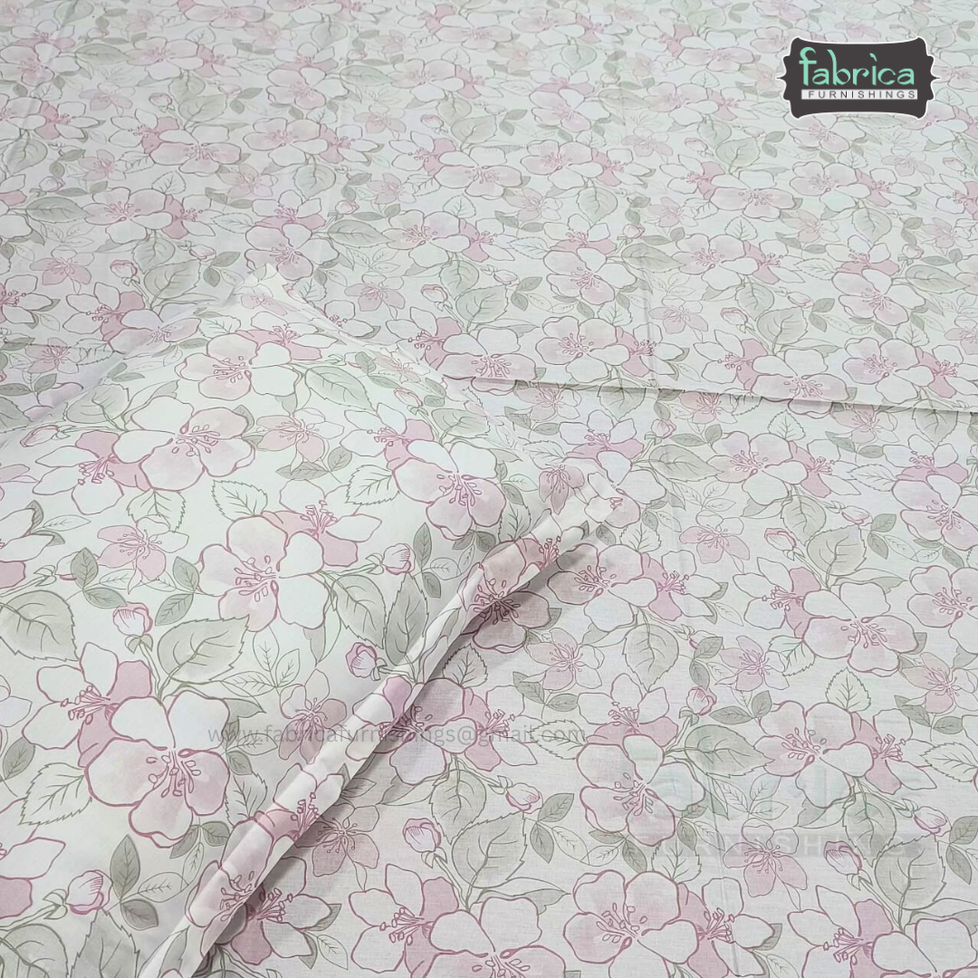 Floral Bliss King Size Pure Cotton Printed Bedsheet Set