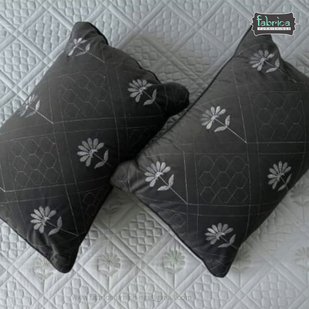 Monarch Quilted Embroidered 5 Piece Bedding Set