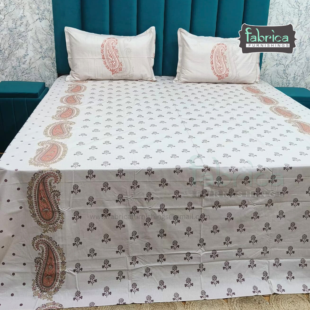 Irish printed  super king size pure cotton bedsheet