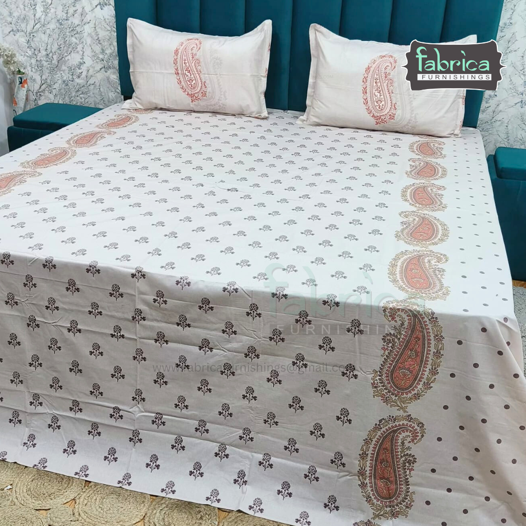 Irish printed  super king size pure cotton bedsheet