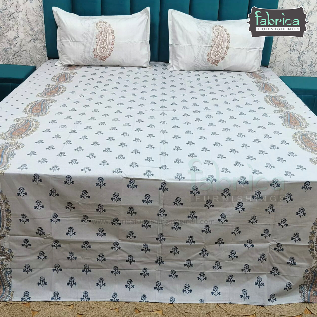 Irish printed  super king size pure cotton bedsheet