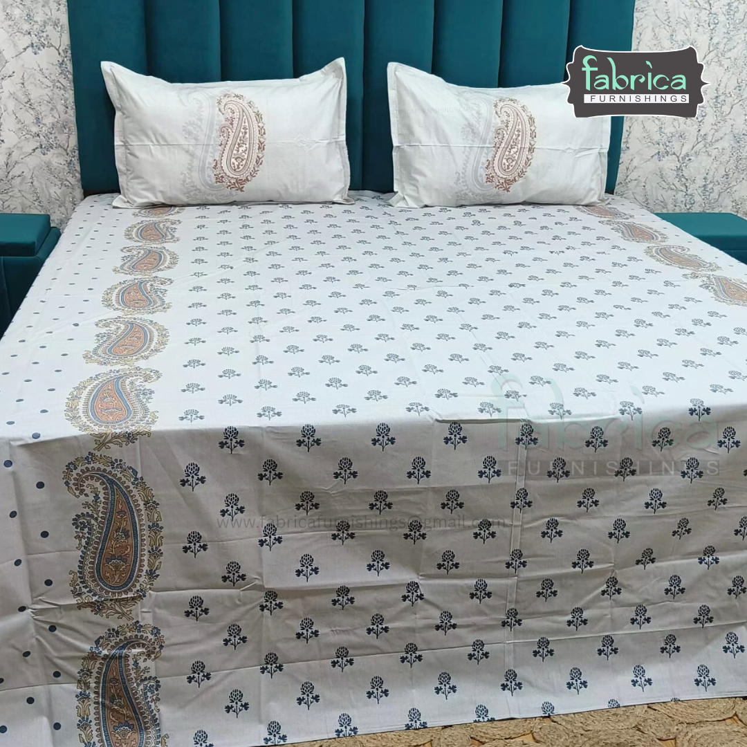 Irish printed  super king size pure cotton bedsheet