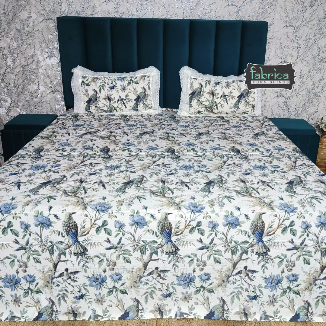 Traditional Anokhi Prints Pure Cotton King Size Lacework  Bedsheet