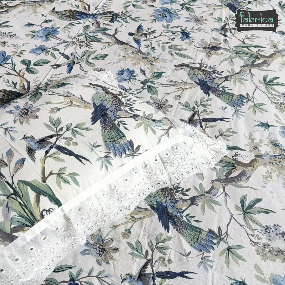 Traditional Anokhi Prints Pure Cotton King Size Lacework  Bedsheet