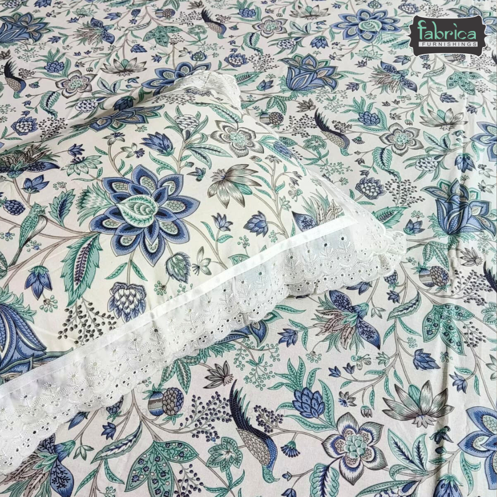 Traditional Anokhi Prints Pure Cotton King Size Lacework  Bedsheet
