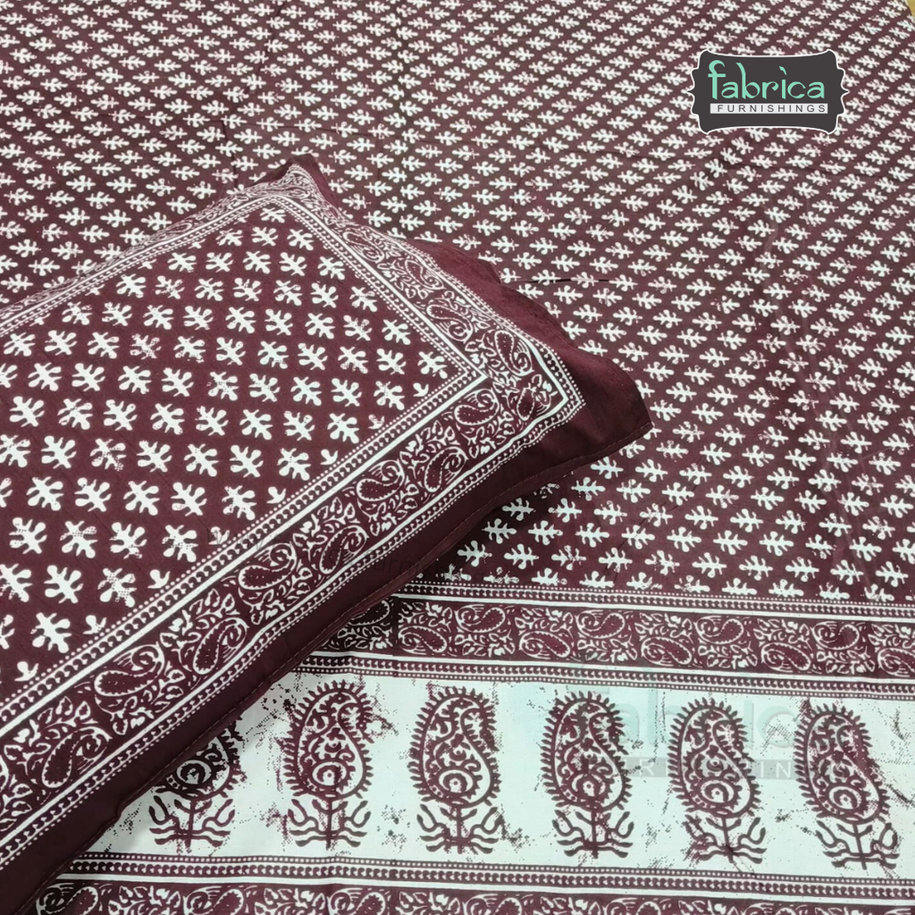 Indigo Printed Double Bed Pure Cotton Bedsheet