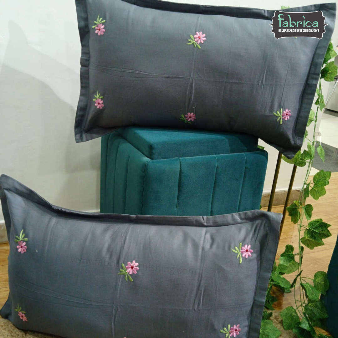 Fabby Designer Embroidered  Pure Cotton Pillow Covers only