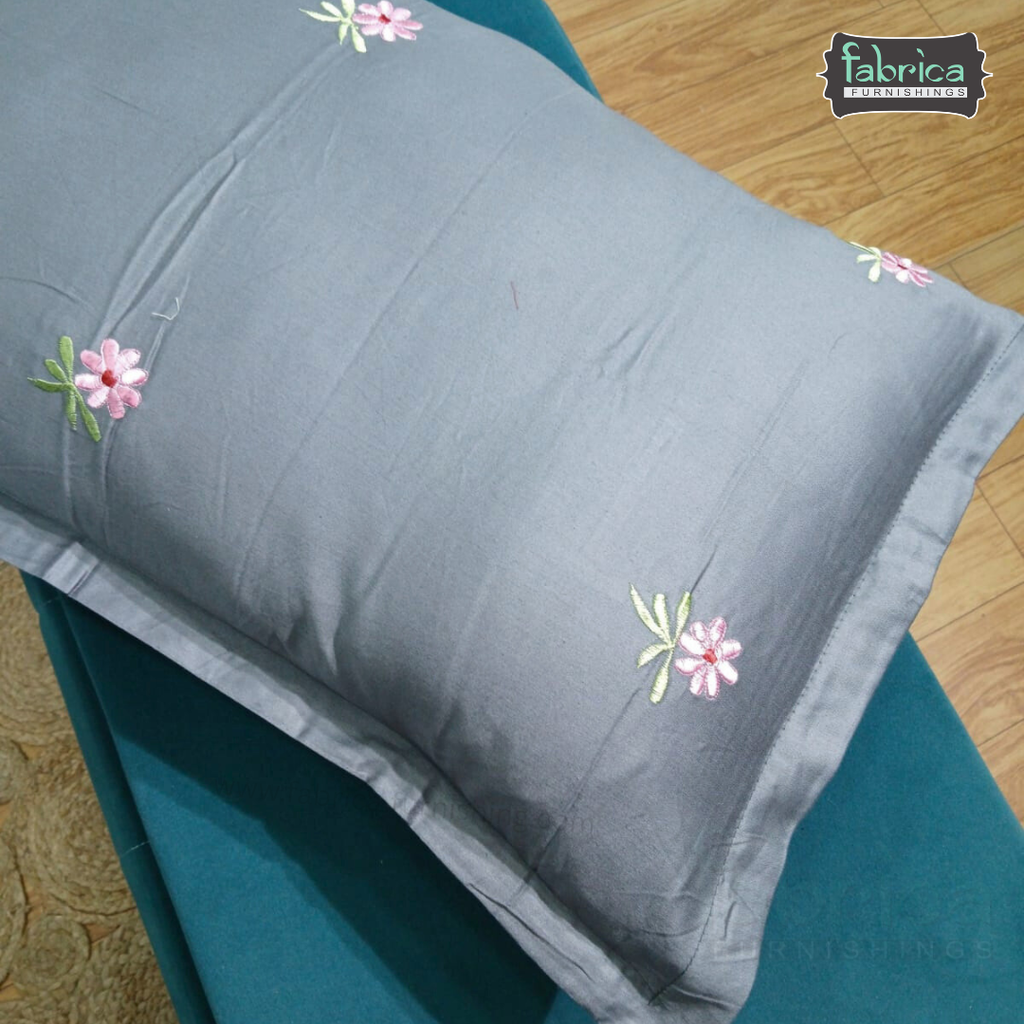 Fabby Designer Embroidered  Pure Cotton Pillow Covers only
