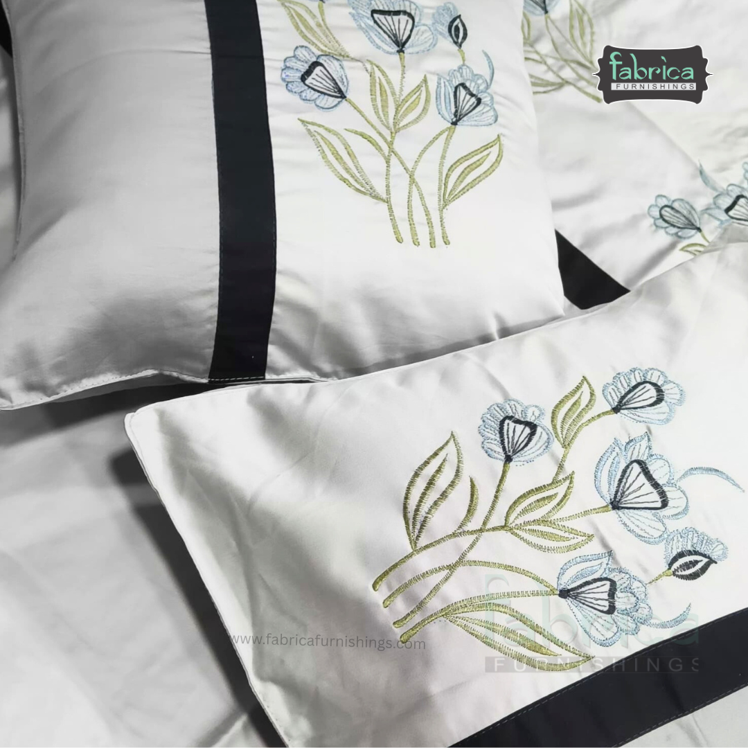 Decor Classic Designer Pure Cotton 8 Pcs Embroidered Diwan Set