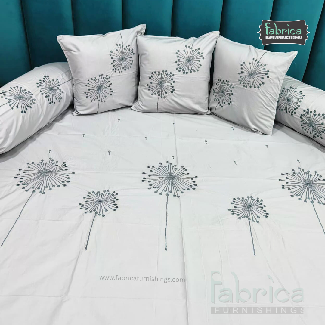 Decor Classic Designer Pure Cotton 8 Pcs Embroidered Diwan Set