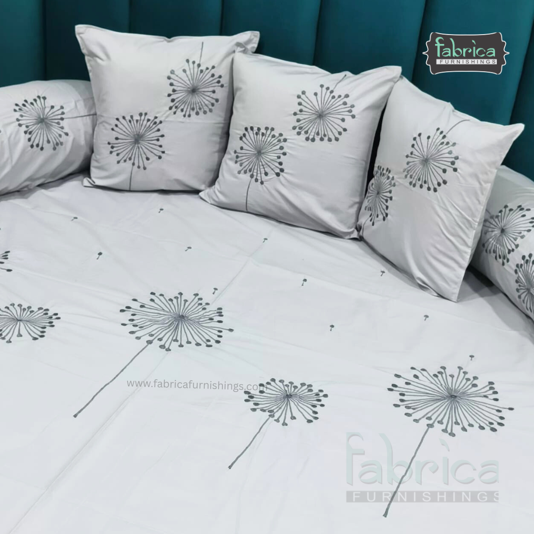 Decor Classic Designer Pure Cotton 8 Pcs Embroidered Diwan Set