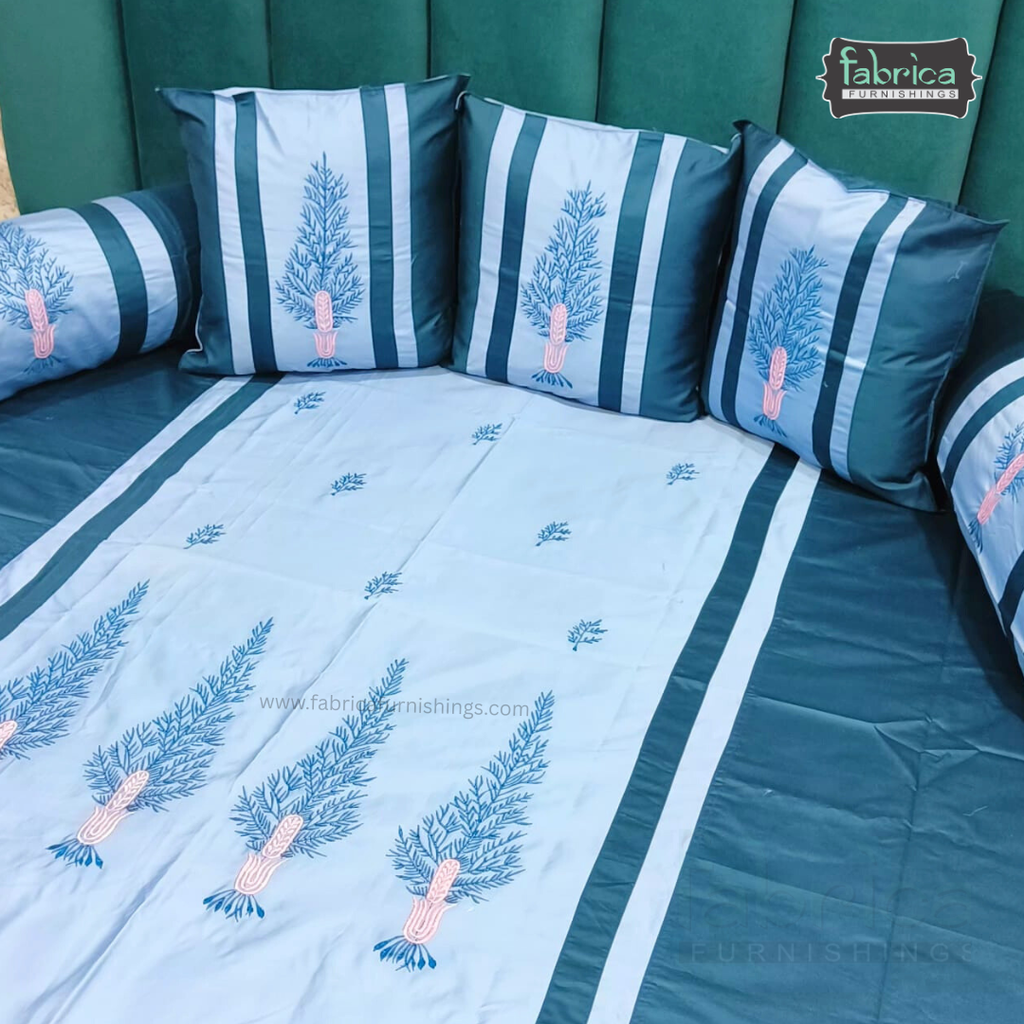 Decor Classic Designer Pure Cotton 8 Pcs Embroidered Diwan Set