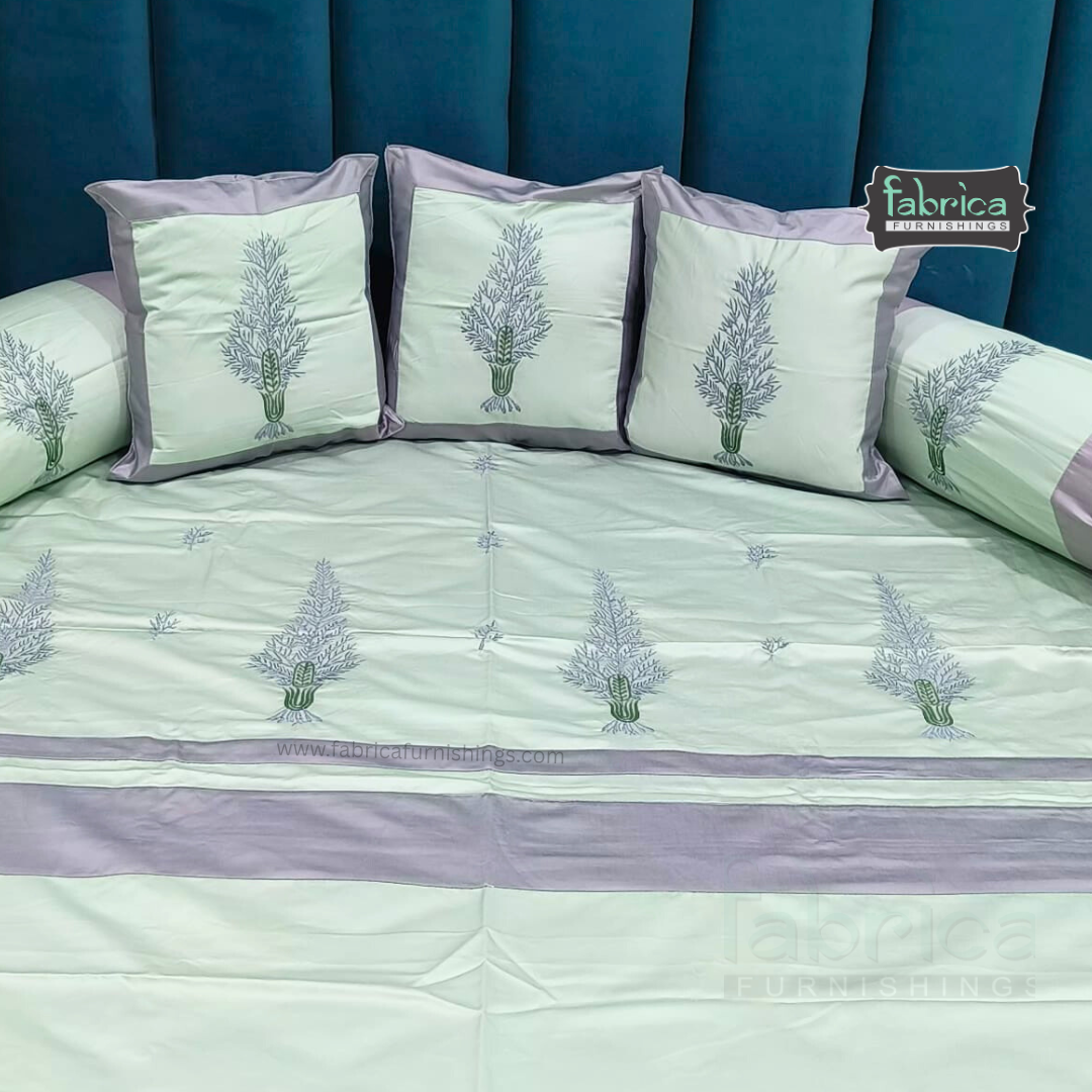 Decor Classic Designer Pure Cotton 8 Pcs Embroidered Diwan Set