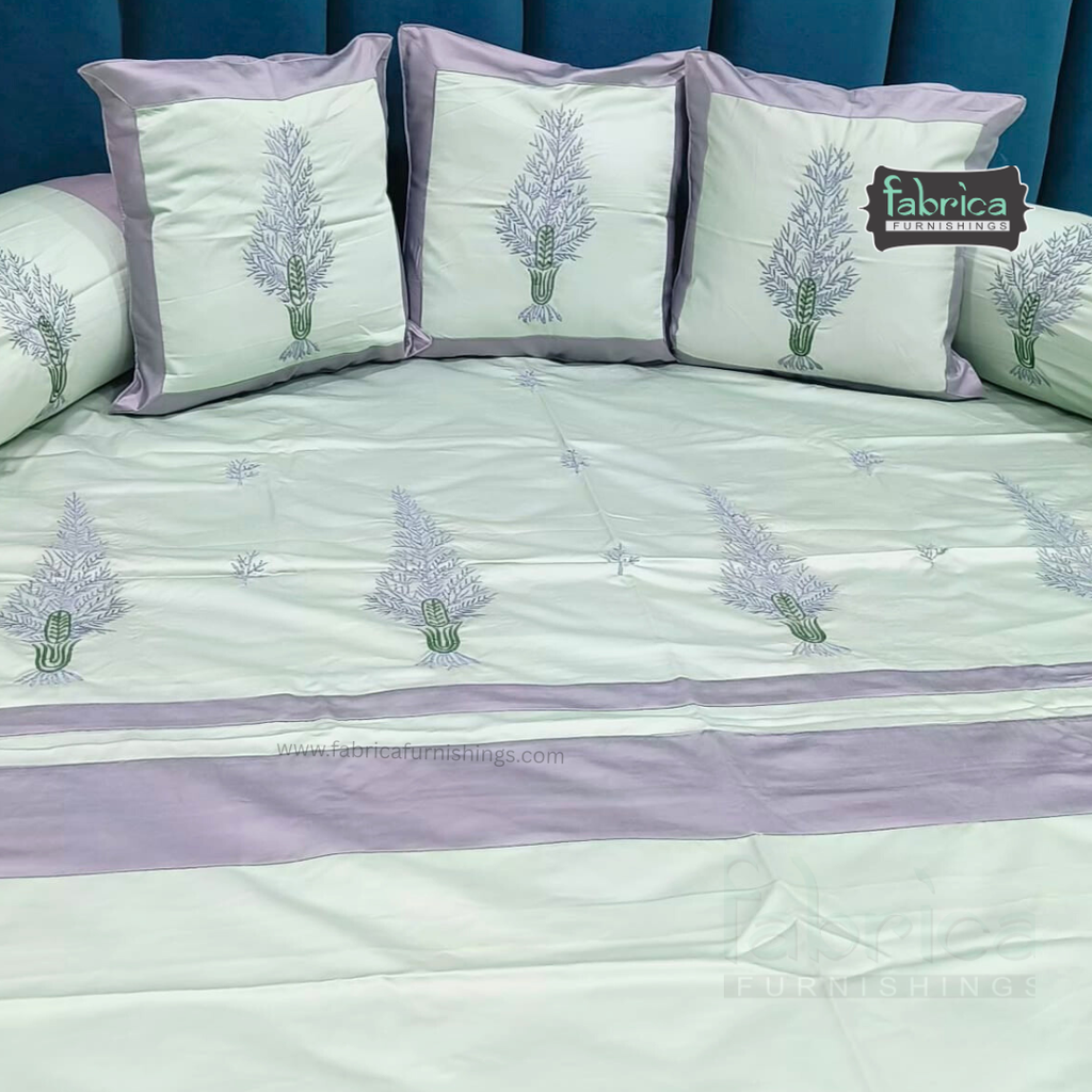 Decor Classic Designer Pure Cotton 8 Pcs Embroidered Diwan Set