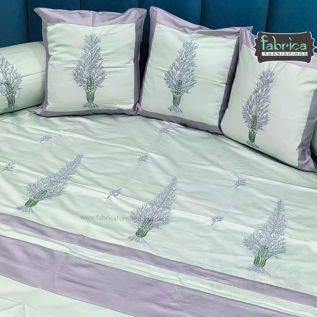 Decor Classic Designer Pure Cotton 8 Pcs Embroidered Diwan Set