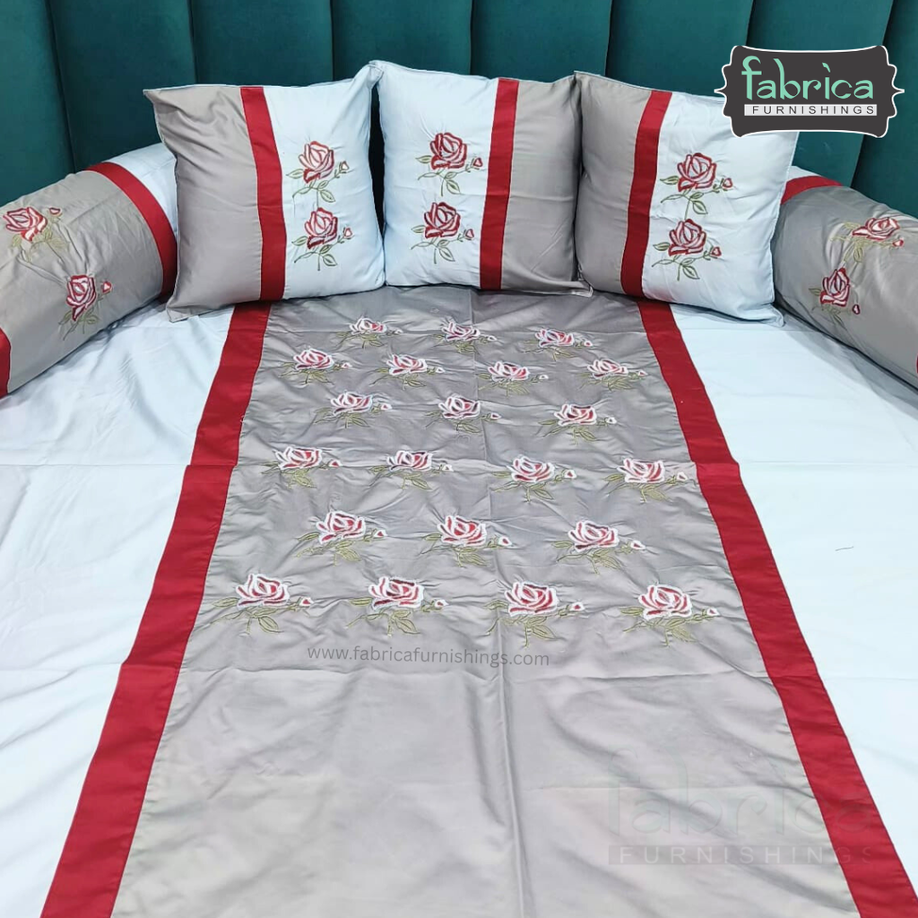 Decor Classic Designer Pure Cotton 8 Pcs Embroidered Diwan Set