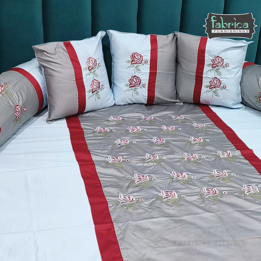 Decor Classic Designer Pure Cotton 8 Pcs Embroidered Diwan Set
