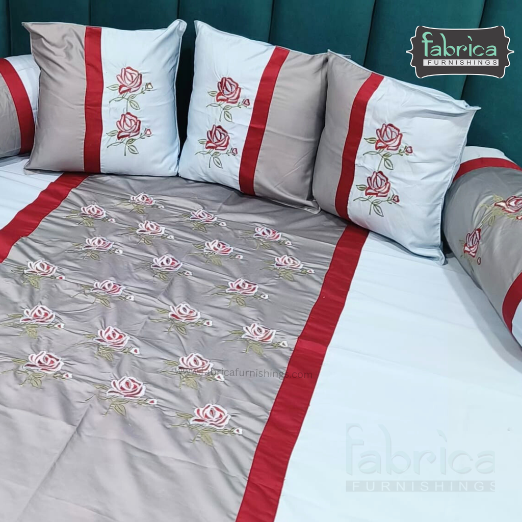 Decor Classic Designer Pure Cotton 8 Pcs Embroidered Diwan Set