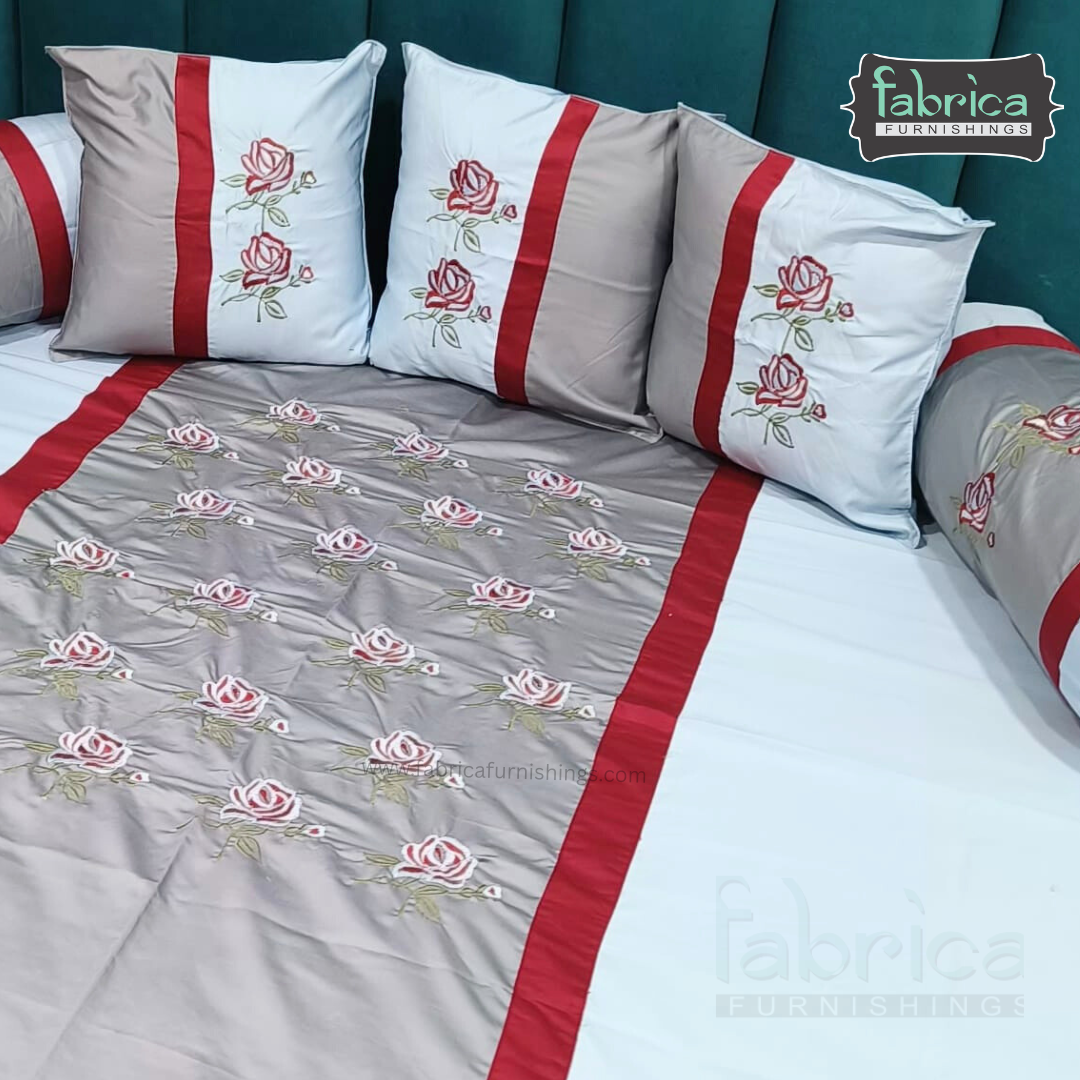 Decor Classic Designer Pure Cotton 8 Pcs Embroidered Diwan Set