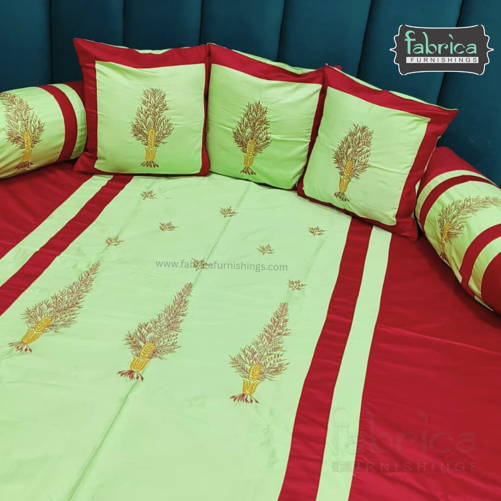 Decor Classic Designer Pure Cotton 8 Pcs Embroidered Diwan Set
