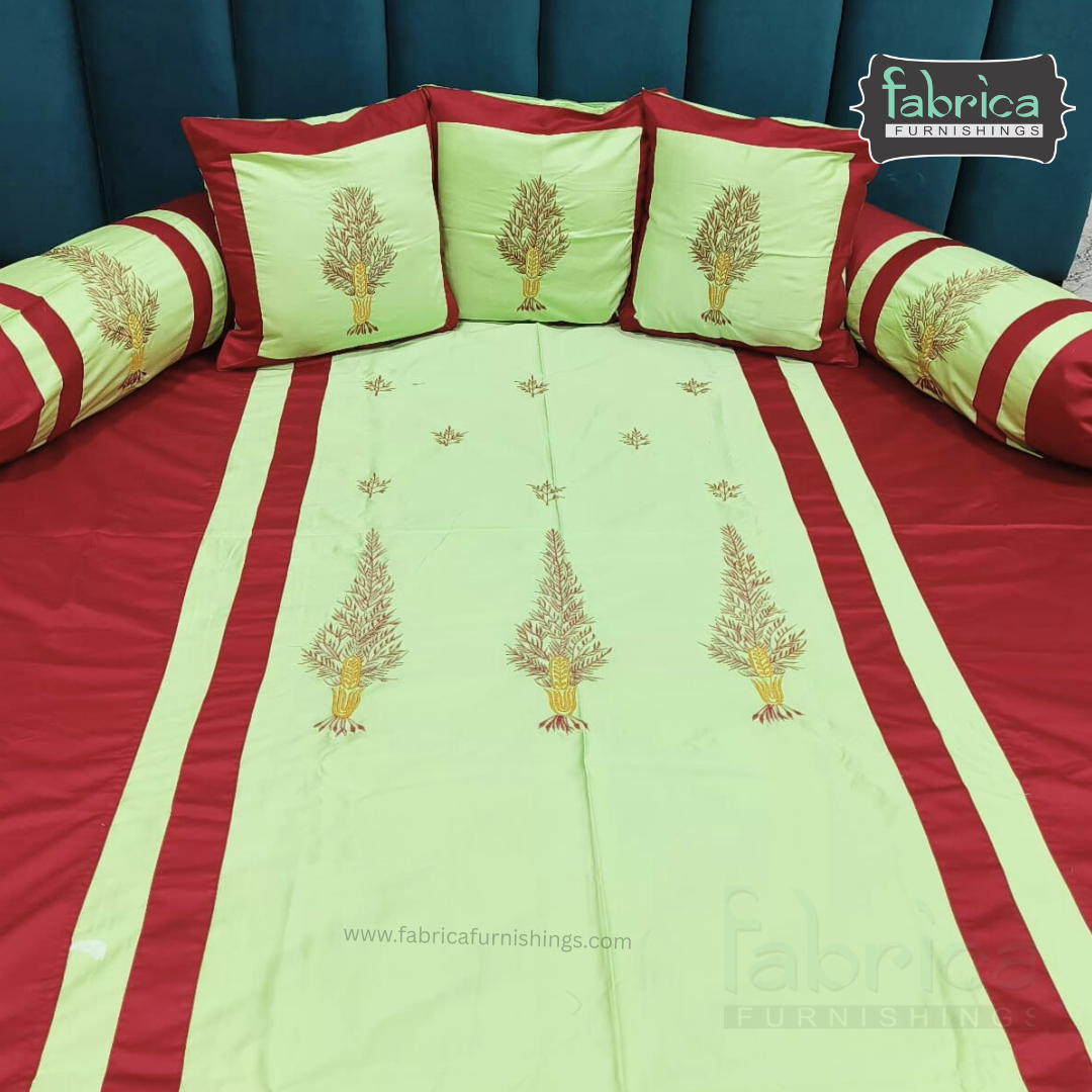 Decor Classic Designer Pure Cotton 8 Pcs Embroidered Diwan Set