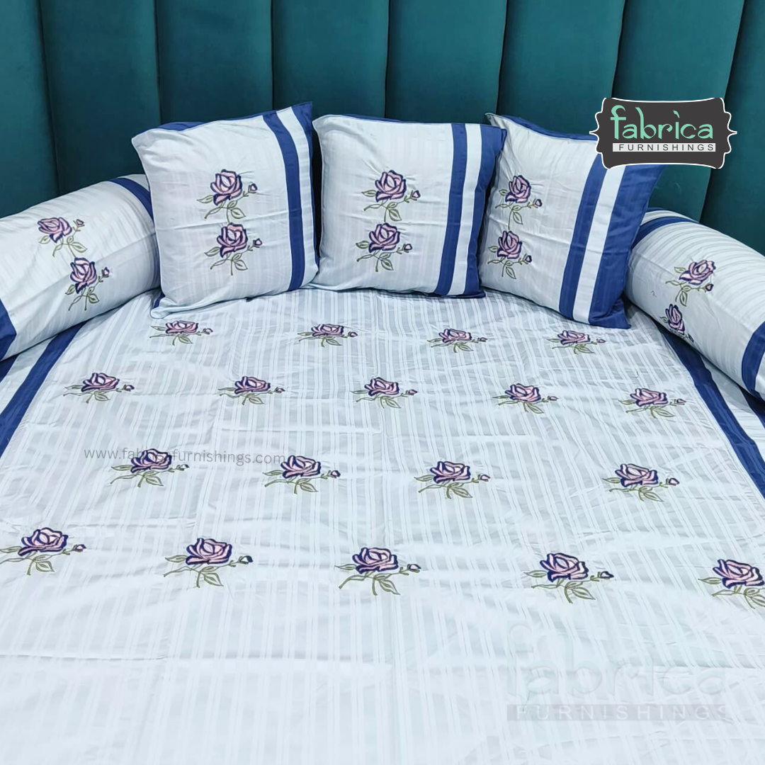 Decor Classic Designer Pure Cotton 8 Pcs Embroidered Diwan Set