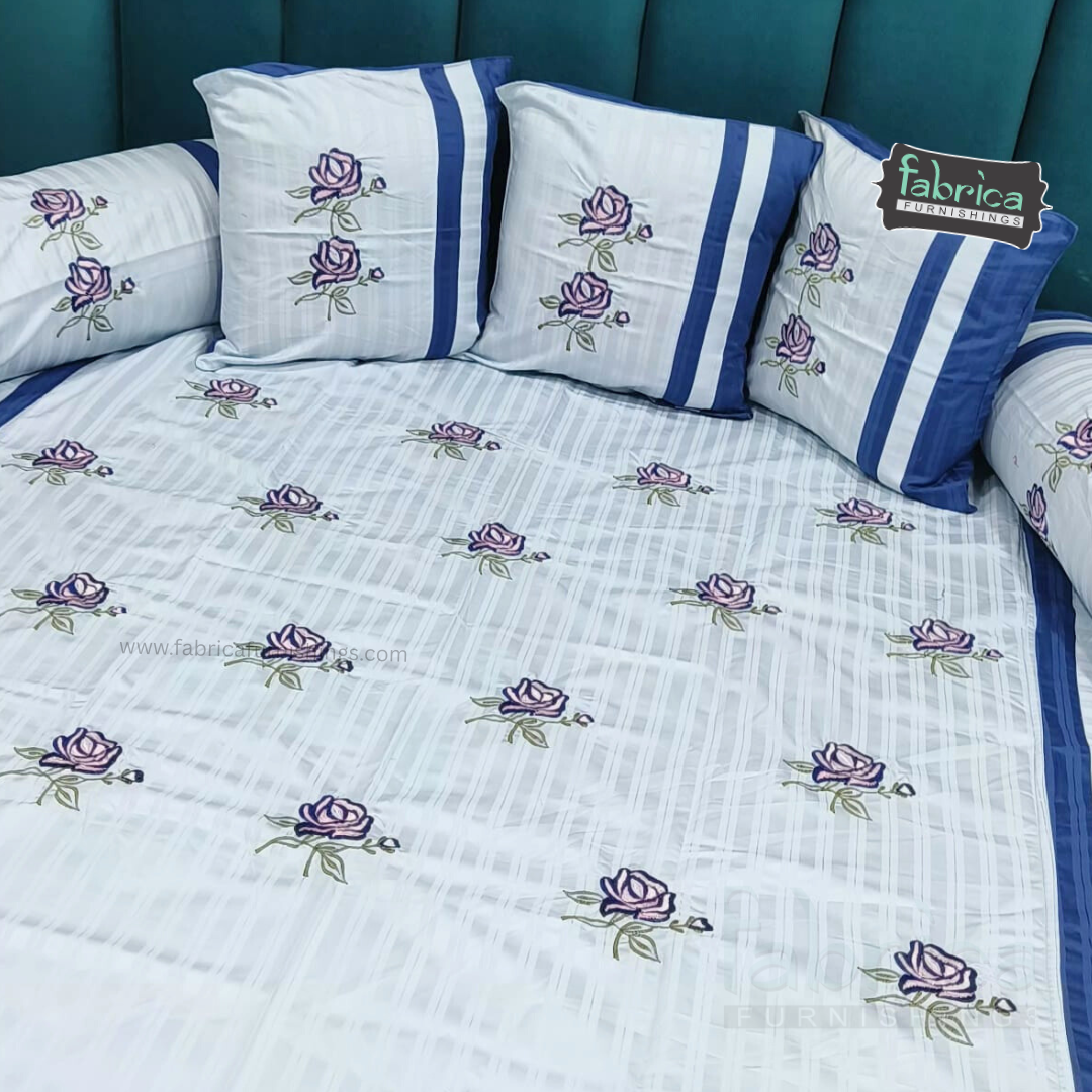 Decor Classic Designer Pure Cotton 8 Pcs Embroidered Diwan Set