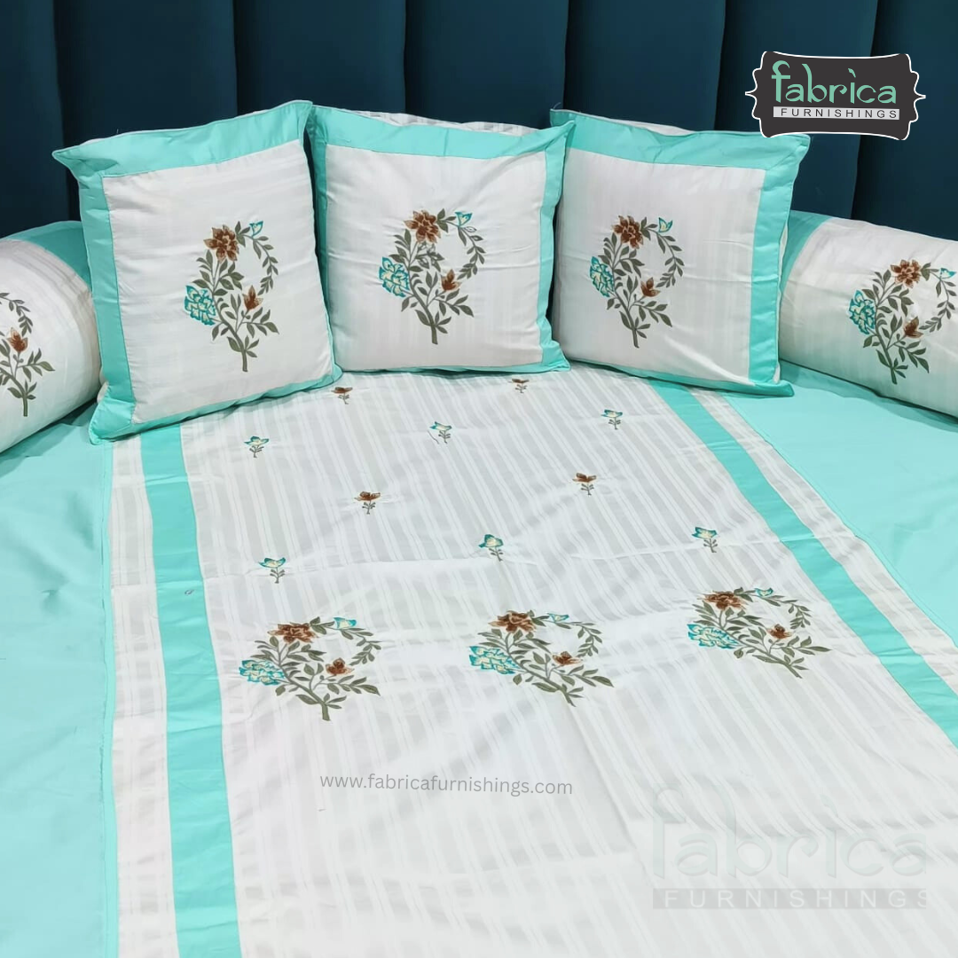 Decor Classic Designer Pure Cotton 8 Pcs Embroidered Diwan Set