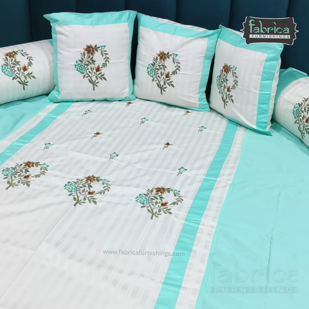 Decor Classic Designer Pure Cotton 8 Pcs Embroidered Diwan Set