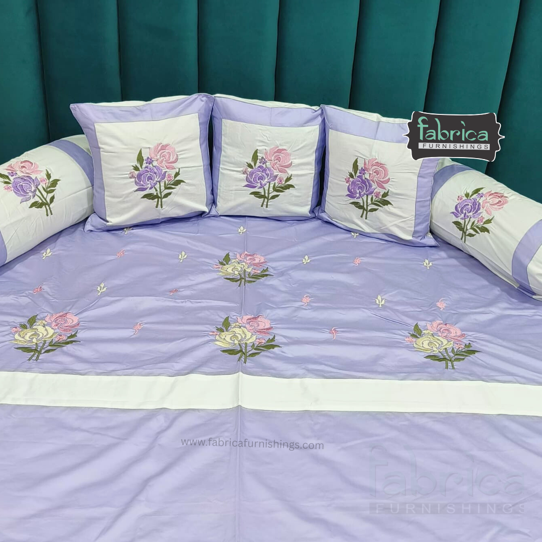 Decor Classic Designer Pure Cotton 8 Pcs Embroidered Diwan Set