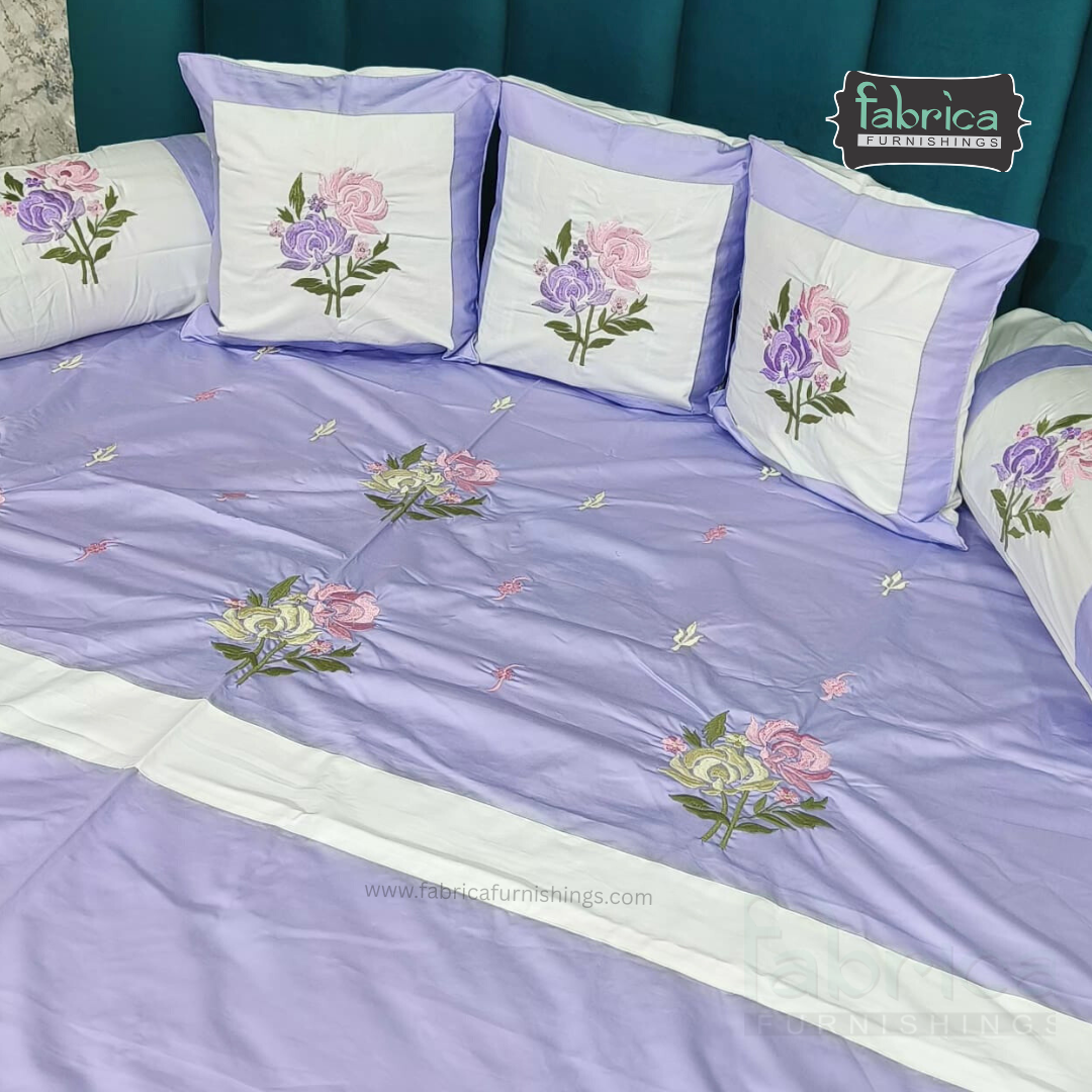 Decor Classic Designer Pure Cotton 8 Pcs Embroidered Diwan Set