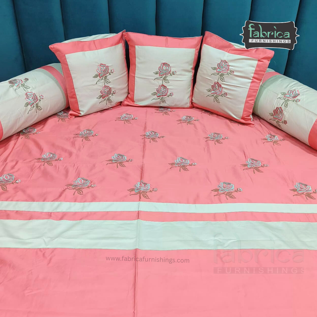 Decor Classic Designer Pure Cotton 8 Pcs Embroidered Diwan Set