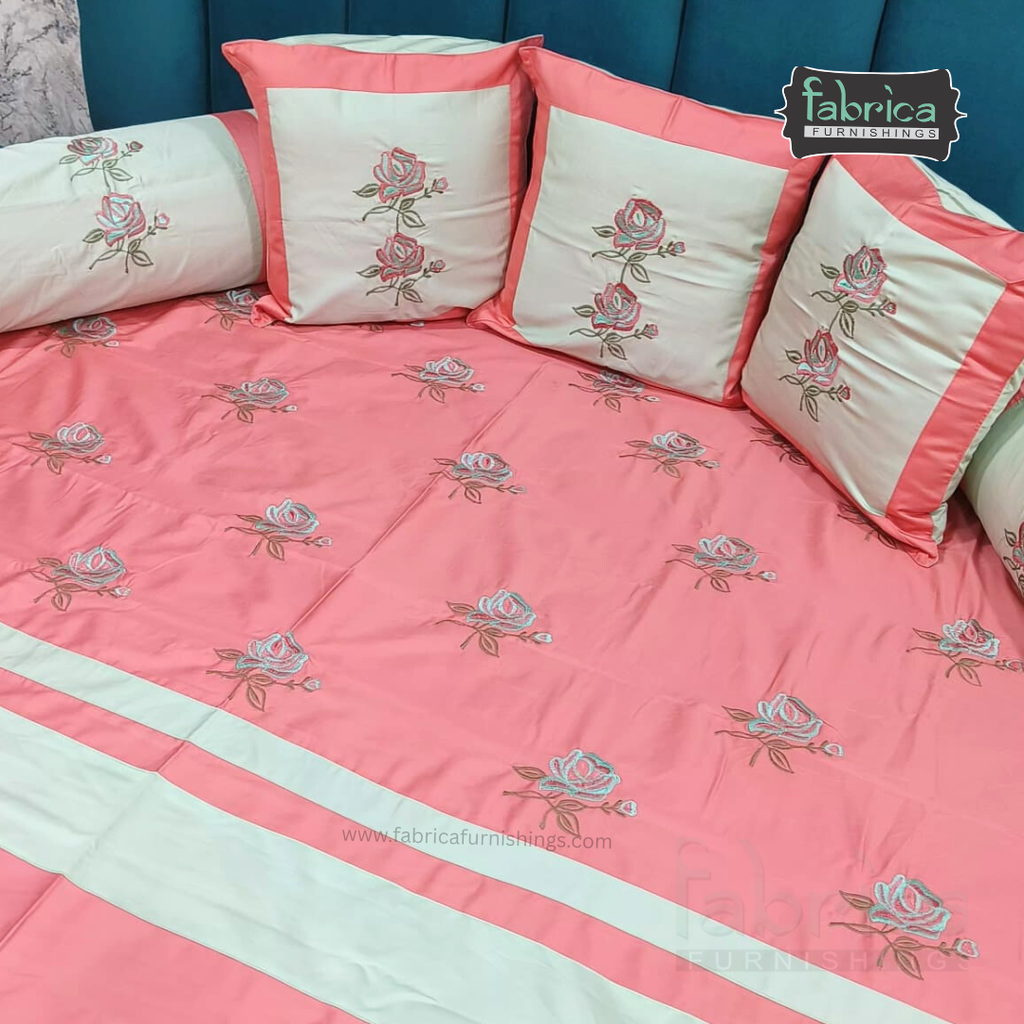 Decor Classic Designer Pure Cotton 8 Pcs Embroidered Diwan Set