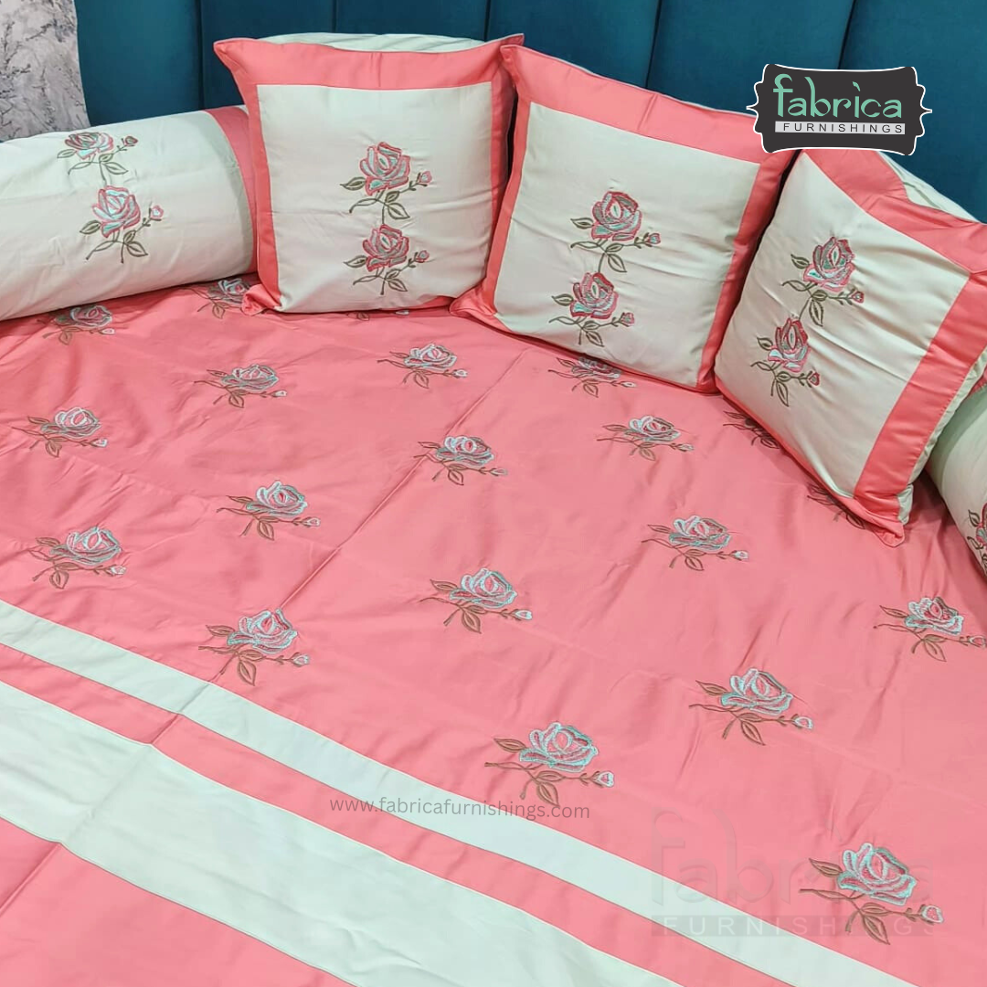 Decor Classic Designer Pure Cotton 8 Pcs Embroidered Diwan Set