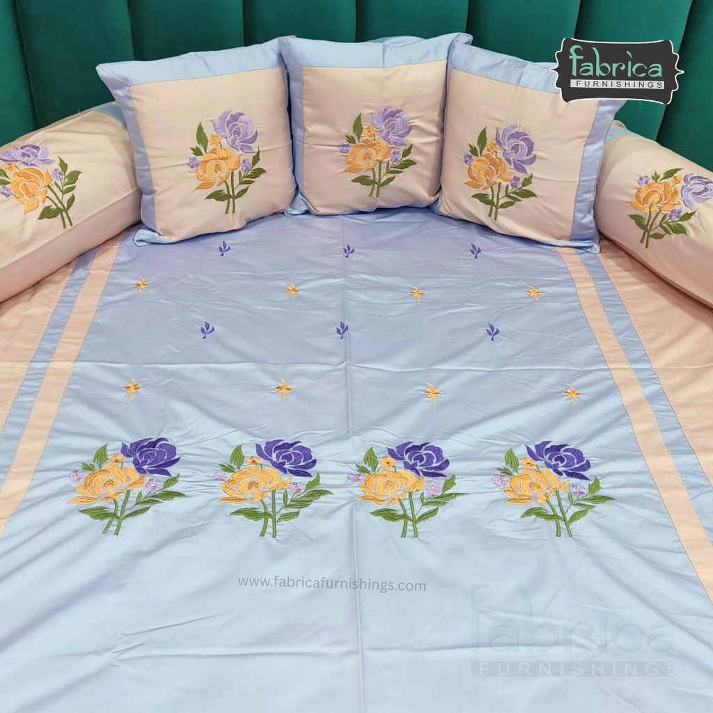 Decor Classic Designer Pure Cotton 8 Pcs Embroidered Diwan Set