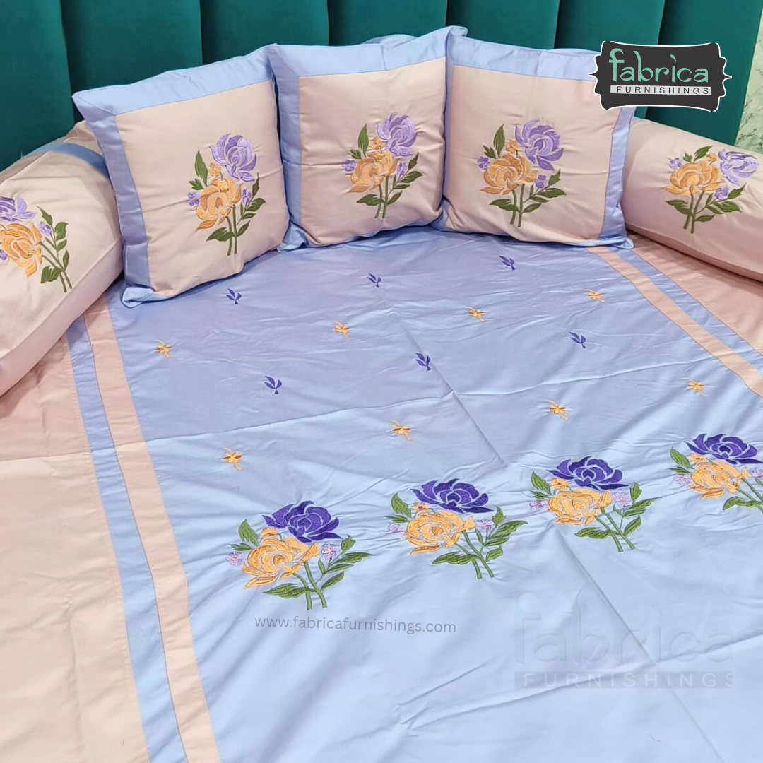 Decor Classic Designer Pure Cotton 8 Pcs Embroidered Diwan Set