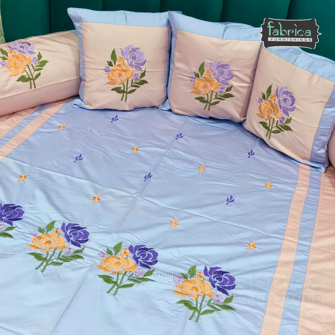 Decor Classic Designer Pure Cotton 8 Pcs Embroidered Diwan Set