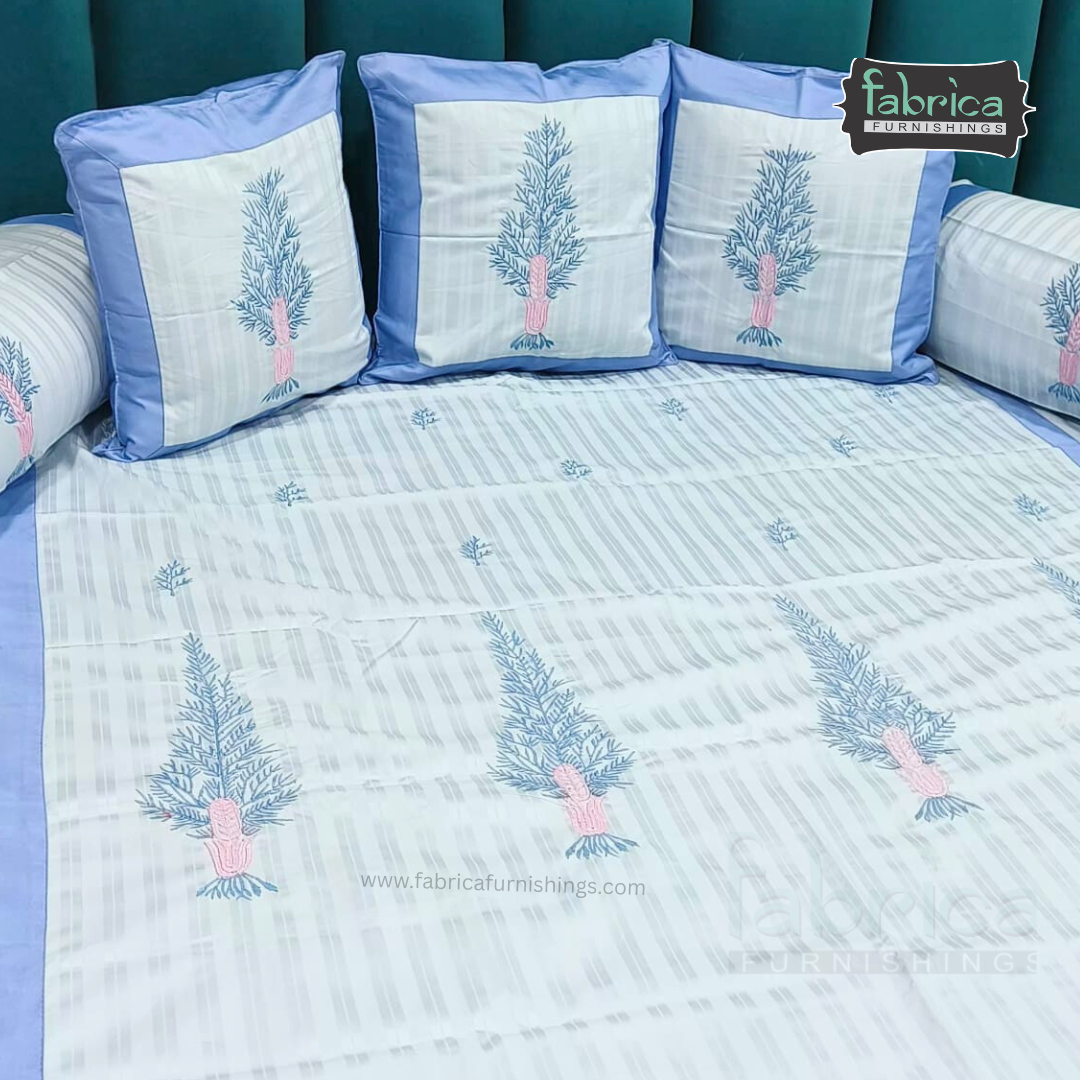 Decor Classic Designer Pure Cotton 8 Pcs Embroidered Diwan Set