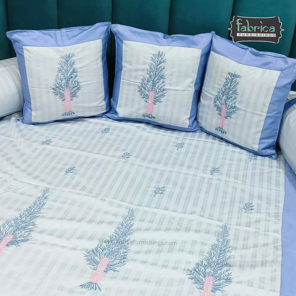 Decor Classic Designer Pure Cotton 8 Pcs Embroidered Diwan Set
