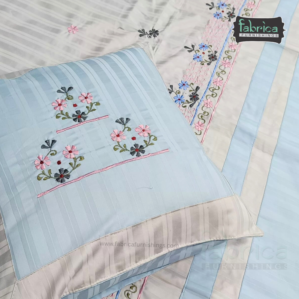 Decor Classic Designer Pure Cotton 8 Pcs Embroidered Diwan Set